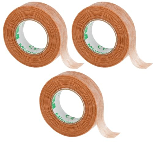 Micropore Tape - 3 Rollen Medizinisches Klebeband - Fixierpflaster hautfarben - 3M Micropore Vliespflaster - Surgical Tape für Nase, Wunden & Wimpernverlängerung