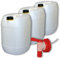 plasteo Lot de 3 : 3x30 litres de Boissons et d'eau Potable Réservoir d'eau avec 1 Robinet et 3 couvercles vissés | Convient pour Aliments | sans BPA | Portable | Intérieur et extérieur