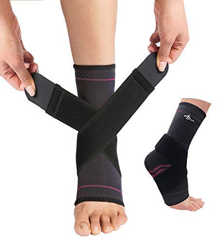 ABIRAM Knöchelbandage (Paar), Knöchelstütze für Fußgewölbe, Fußstütze, für verstauchten Fuß, Sehnenentzündung, Plantarfasziitis