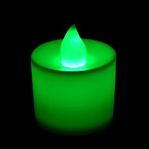 Brussels08 1Pc Flameless Flickering LED Tea Light Candles Battery Operated Tealight Electric Flameless Candles Night Light Candle for Party, Wedding, Birthday, Gifts and Home Decoration Green