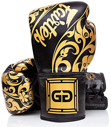 Fairtex Glory Kickbox-Handschuhe, Limitierte Auflage (Schwarz BGLG2 – Schnürschuh, 8 oz)