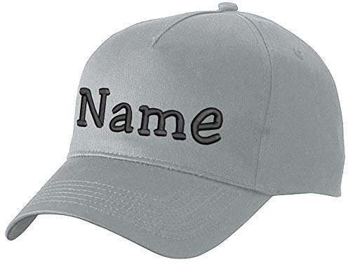 Nashville print factory Modisches Basecap Bestickt mit Namen oder Wunschtext | in 21 Farben (Grey)