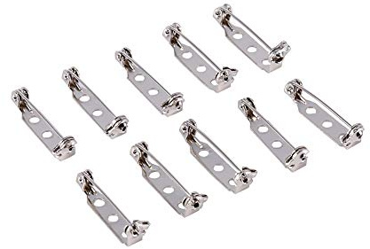 50 stücke bar pins, 4 größen silber ton pin zurück verschluss brosche bar pins brosche lock zurück safety catch rollen für schmuck machen diy handwerk 20/25/32/38mm[25mm]Broschen