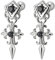 Gothic Punk Rock Schild Fleur de Lis Klinge Kreuz Ohrstecker mit Schwarz Zirkonia Herren Damen Edelstahl Gestüt Ohrringe