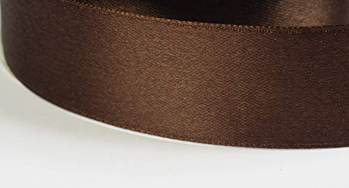 Jajasio Satinband 30 Yard-Rolle, 18mm breit, Auswahl aus 50 Farben/Farbe: 11 - dunkelbraun, Geschenkband, Schleifenband