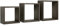 MODULARREDO | INCUBO Set di 3 Mensole da Muro, 35x35 p15.5 cm 30x30 p15.5 cm e 25x25 p15.5 cm, Rovere Scuro
