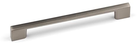 Brushed Nickel Kitchen Cupboard Handle Slim Square D Bar 160mm Centres Silver Door Drawer Cabinet Pull Furniture Replacement Upcycle