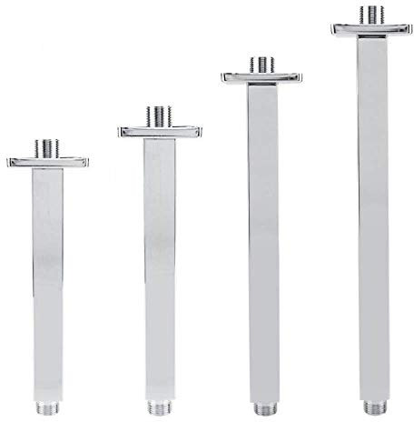 Quadratischer Duscharm Edelstahl Top Sprayer Verlängerungsrohr Wandmontage Duschverlängerung Rohr Badezimmer Decke Regenduschkopf, 40cm