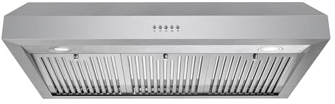 COSMO UC36 36 pollici. Haven Collection 380 CFM - Cappa aspirante con condotti sotto il mobile, luci a LED, comandi a pulsanti, in acciaio inox
