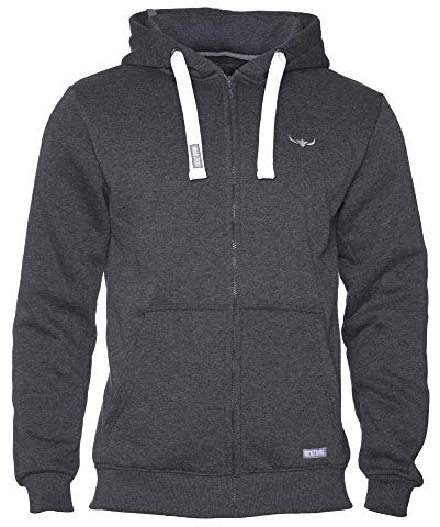 ROCK-IT Apparel® Herren Premium Kapuzenjacke Zipper Hoodie Kapuzen Sweater Jacke Workerhoodie Pullover Hoody Größen S-5XL Farbe Dark Heather L