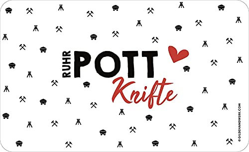 Gilde - 49901 - Frühstücksbrettchen, Ruhrpott Knifte, Resopal, 23,5cm x 14,5cm, weiß