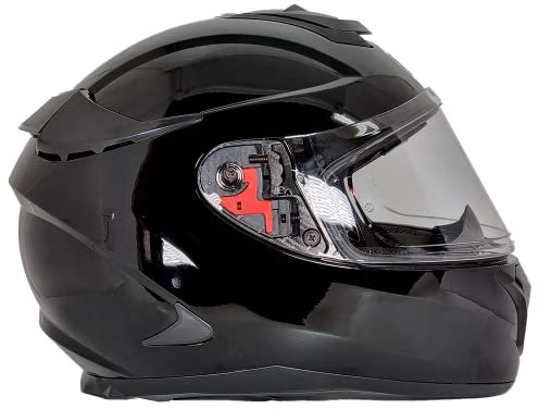 BHR Casco Integrale Moto con Doppia Visiera 813 RACE | Casco Moto Integrale Omologato ECE con Visiera Parasole | Casco Moto Uomo/Donna | NERO METALLIZZATO | M