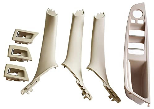 RHD Side Door Handle for BMW 5 Series F10 F11,Inner Door Pull Handle Trim Cover Kits Replacement Window Switch Armrest Panel for BMW 520 523 525 528 530 535 (Oyster)