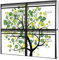 Briefkastenanlage 4 Fach | Postkästen 72x64x10cm groß | verzinkter Stahl weiß DIN A4 Motiv Laubzauberbaum | Briefkasten Set 4 Briefkästen Namensschild, 2 Schlüssel, Montagematerial