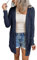 JOCAFIYE Damen Lässig Cardigan Langarm Einfarbig Longshirt Lose Leichte Dünne Lang Strickjacke NBlue L