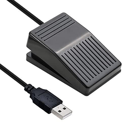 iKKEGOL USB Foot Pedal, USB Single Foot Switch Game Control, One Key Programmable Footswitch Map Mouse Keyboard for Video Game Push to Talk, Transcription HID