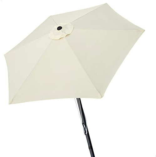 AKTIVE 61123 - Sombrilla jardín y terraza exterior hexagonal antiviento / Altura 2,5m / Estructura de aluminio, fácil de plegar e instalar / Protección UV50 / Sombrillas terraza, parasol jardín