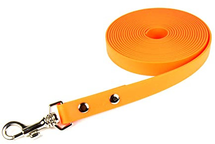 green-pawz Biothane® Schleppleine Neonorange 19mm breit, wahlweise Länge 1-15 Meter (6 Meter ohne Handschlaufe)