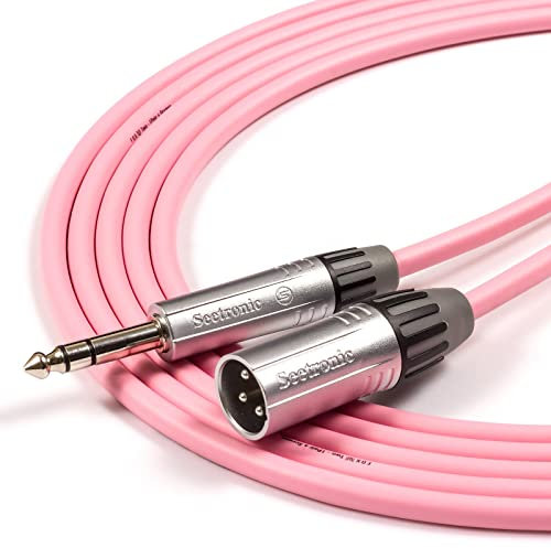 Tourgrade TRS Jack to Male XLR Lead. foxTWO Cable. Mixer to FX, Active Speaker [1.2m, Pink]