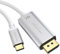 KabelDirekt – USB C auf DisplayPort Adapter Kabel mit bruchfesten Metallsteckern – 2 m (überträgt 4K-Video/60 Hz von Notebooks/Smartphones auf Bildschirme – DP, USB 3.1, Typ C, Thunderbolt 3, Weiß)