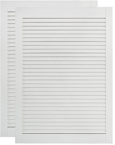 Bussandri Exclusive - Puertas Louvre 2 piezas 69x39,4 cm madera maciza de pino blanco