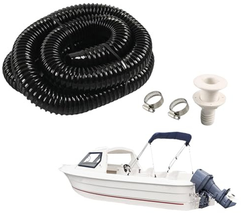Rianpesn Kit Pompa di Sentina per Barche, Tubo di drenaggio per Barche, Kit Idraulico Flessibile per Accessori nautici, Facile Installazione su Barche Marine e