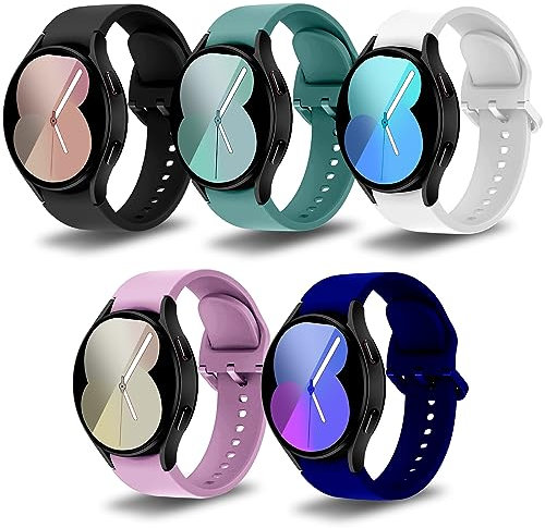 ASDONAL 5 Pièces Bracelets Compatible avec Samsung Galaxy Watch 6/5/4 40mm 44mm / Galaxy Watch 6/4 Classic 47mm 46mm 43mm 42mm / Watch 5 Pro 45mm, Bracelet de Remplacement pour Galaxy Watch 6