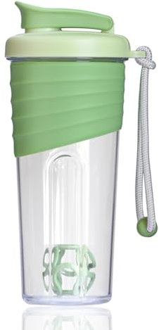 Kuoleopa Shaker Bottle for Protein Mixes，24 oz，Protein Shaker Bottles with Whisk Ball, Mixer Bottle, Protein Bottle,Portable Pre Workout Whey Protein Drink Shaker Cup，Green