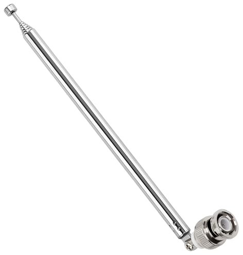 VooGenzek 75cm 7 Abschnitte Teleskopantenne Antenne, FM UKW Tragbare Radio Antenne Ersatz, Ersatz-Teleskopantenne, mit BNC Stecker, für TV-Radio DAB FM/AM-Stereoempfang