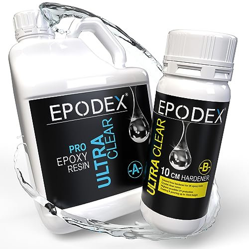 EPODEX® 2K Epoxidharz | Epoxy in Gießhöhe 0-10cm | River-Tische, Lampen und Epoxidharz Zubehör | Gießharz | Kunstharz | Resin | Glasklar oder in 40 Epoxidharz Farbe | Mengenrabatt