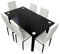 Duérmete Online - Pack Mesa de Cristal de Comedor o Cocina + 6 Sillas Color Blanco a Juego, Modelo Döme, Prácticas y Funcionales