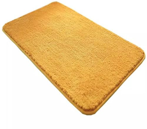 Reyox Badezimmerteppich rutschfest, Wasserabsorbierenden Badematte, Weich Flauschig Badteppich, Fußmatte für Wohnzimmer Schlafzimmer Badezimmer Gelb 40 x 60 cm