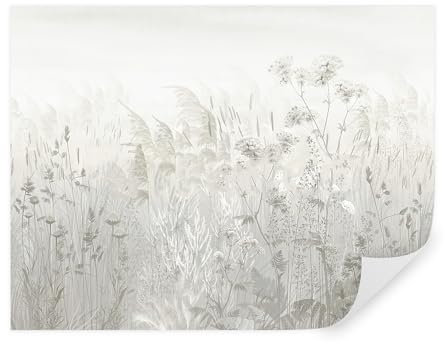 TAPEKO Papier Peint Panoramique Elégant Fleur 260x180 cm Tsets dans le champ dans des tons pâles Papier Peint intissé pour Chambre Salon Décoration Murale u00104v2