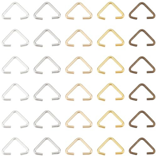 SUNNYCLUE 1 Box 600 Stück Dreieckige Biegeringe Klemmclip Bügel Offene Biegeringe Große Dreieck Öffnungsring Klemmbügel Verbindungsringe Für Schmuckherstellung Zubehör DIY Ohrringe Armbänder Halskette