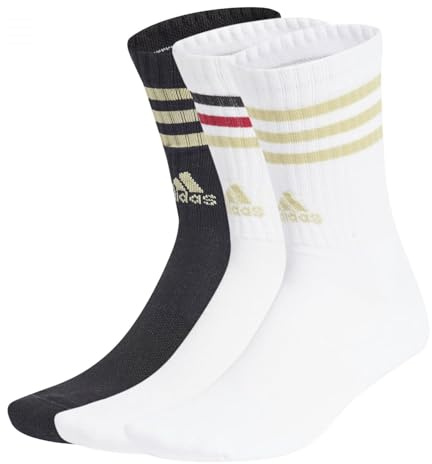 adidas Unisex 3-Stripes Cushioned Crew Socks 3 Pairs