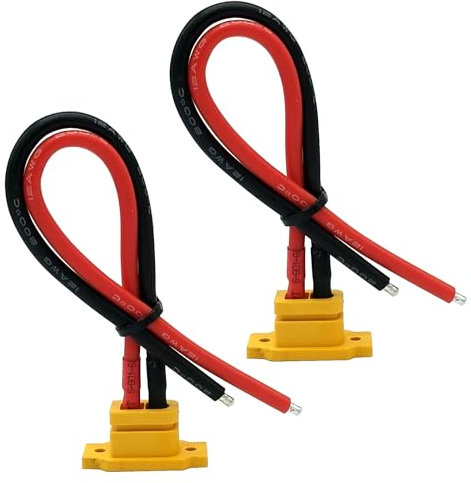 2 Stücke XT60E-F Buchsenstecker XT60 Buchse Adapter mit 20CM 12AWG Kabel für RC Lipo Akku FPV Racing Quadcopter Drohne
