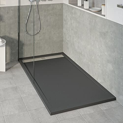 KOES - Piatto Doccia in Resina Serie VOIGA – 90x150 – Nero RAL 9005