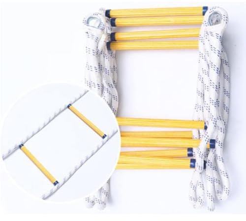 YYingYYue Échelle De Corde De Sauvetage, Échelle D'Évacuation, Travail D'Urgence, Intervention De Sécurité, Incendie, Escalade, Résine Et Polyester, Échelles À 2 À 8 Niveaux,3m