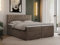 MKS MEBLE Boxspringbett 180x200 Mit Bettkästen, Matratze und Topper, Polsterbett Mit Bettkasten - PERA - Braun Velvet - H4