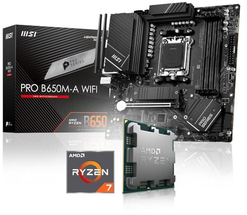 Memory PC Aufrüst-Kit Bundle Ryzen 7 7800X3D 8X 5.0 GHz Prozessor, 8 GB DDR5, MSI PRO B650M-A WiFi Mainboard (zusammengebaut inkl. Bios Update + Funktionskontrolle)
