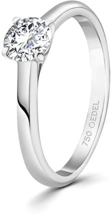 EDELIND Diamant Verlobungsring Damen Gold 750 - Diamantring 0.05-1 Ct GIA-zertifiziert aus Weißgold - mit Geschenkbox - Symbol der Liebe