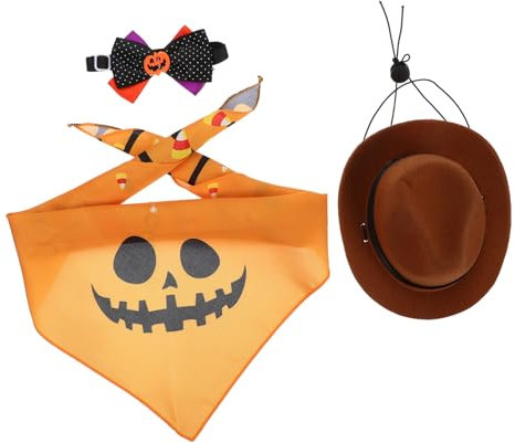 MERRYHAPY 1satz Halloween Stil Katzen Bandana Mit Dekorativem Katzen-schleifenkragen Strapazierfähiges Kostüm Für Teiliges
