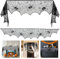 Wzone 45 x 245 cm Halloween Spinnennetz Deko, Skeleton Deko Schwarz Spitze Spinnennetz, Grusel Deko für Tür Karneval Halloween Party Grusel Deko