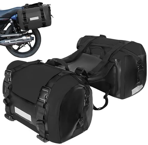 Aolawco 60L (2 x 30L) Großer Kapazität Motorrad Tasche, Der auf Dem Rücksitz des Motorrads Installiert Werden Kann,Motorrad Hecktasche Eignet Sich zum Radfahren, Reisen, Camping, Camping, Outdoor
