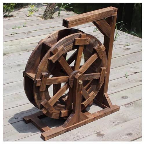 Fontaine À Eau en Bois, Fontaine À Eau Autoportante, Décoration De Jardin, Ornements De Micro-Paysage, for Jardin, Arrière-Cour, Étang, Cour(60cm/23.6inch)