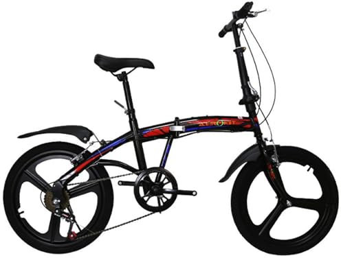 MREGLHUI Faltrad,Verstellbare Vorbau-/Sitzhöhe,Leichter Aluminiumrahmen,Citybike Mit Variabler Geschwindigkeit,Campingfahrrad Für Männer Und Frauen,Für Sportliche Aktivitäten Auf Reisen,Schwarz,20in
