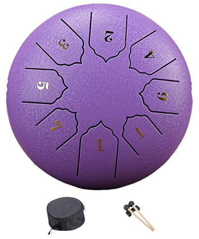 Schlitztrommel Stahlzungentrommel 6 Zoll 8 Töne Handpan Trommel Mit Trommelstöcken Tasche Schlaginstrument