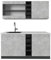 Vicco Singleküche R-Line, Küchenzeile Single, Beton/Anthrazit, 160 cm, AP Marmor