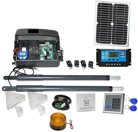 ZKLGS Sliding Gate Motor, DC 12V Solar Powered Gate Operator Heavy Duty Swing Gate Opener Motor Kit for Sliding Gate Motor(Kit2)