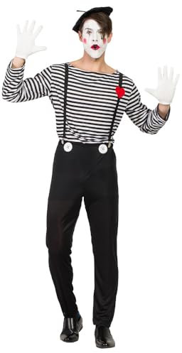 Boland - Kostüm Pantomime 6-teilig, Faschingskostüm für Mottoparty und Karneval, Kostümset